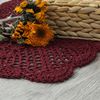 kilofly Handmade Crochet Lace Rectangular Table Runner 15 x 51 Inch, Red