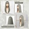 Hawkko Wig, Long, Straight, Full Wig, Natural, Cosplay, Women's Wig, Small Face, Popular, Heat Resistant, Harajuku Style, Fashion, Net Included (Silver Gray)