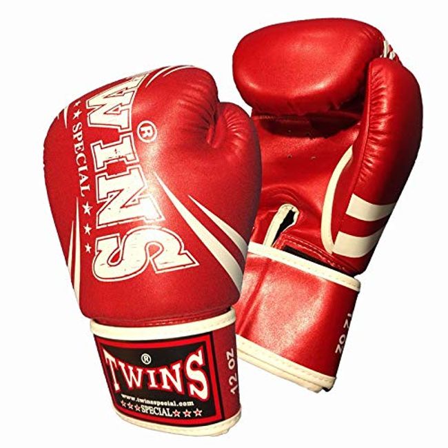 Twins Boxing Gloves PU Leather DM31 Metallic Red 10 oz