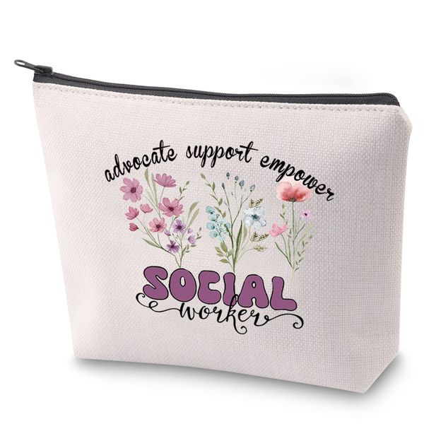 Social Worker Survival Kit Social Worker Appreciation Gift for Woman Advocate Support Empower Social Worker Makeup Bag MSW Toiletry Bag (ASE Social Worker)