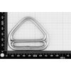 Triangle Ring mit Steg, Edelstahl, 8mm, 5mm, 52mm, 45mm