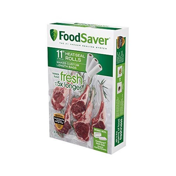 FoodSaver Custom Fit Vacuum Sealer Bags, Airtight Food Storage and Sous Vide Rolls, BPA-Free, 11 x 16' , 3 Count ( Pack of 1)