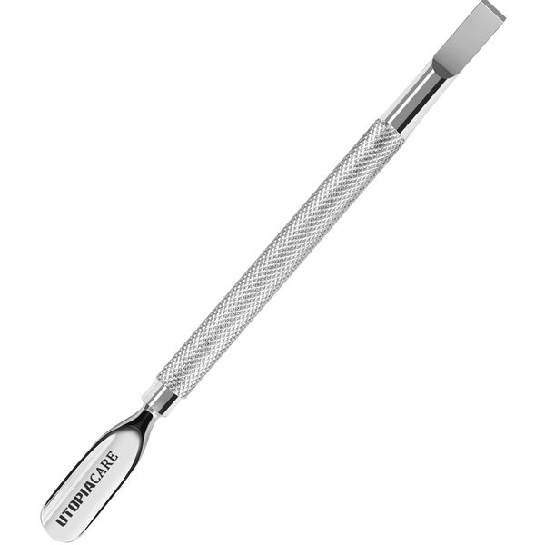 Utopia Care Cuticle Pusher and Spoon Nail Cleaner - Professional Grade Stainless Steel Cuticle Remover and Cutter - Durable Manicure and Pedicure Tool - for Fingernails and Toenails (Silver)