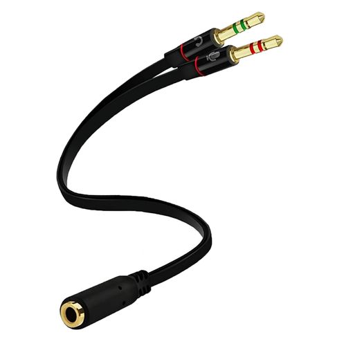 Yxflz Headphone Splitter 3.5mm, Audio Splitter 2 Female to 1 Male, Y Splitters Cable for Headset Xbox PS4 Headset Microphone Computer Gaming Speaker PC Laptop, Black