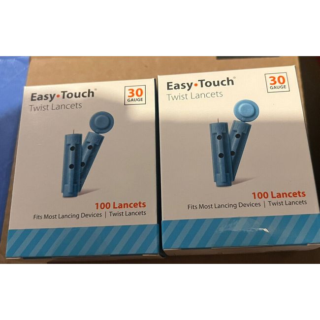 2pack Easy Touch Twist Lancets Triple Bevel Cut Sterile Latex Free Single Use