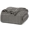 PHF 100% Cotton Waffle Weave Blanket King Size for Bed, Lightweight Washed Co...