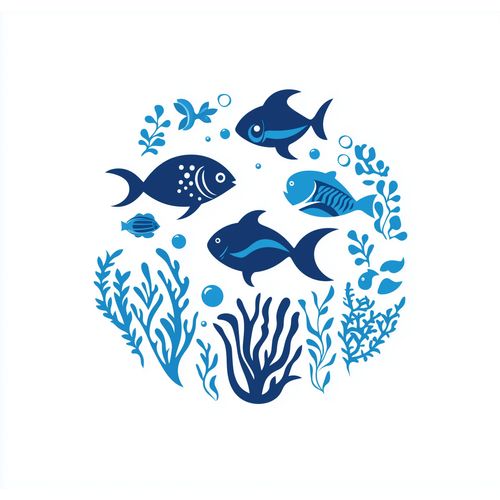 Underwater Fish Reusable Stencil, 8.5x11 Inches, Ideal for Painting and Craft Projects