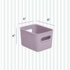 Superio 1.5 L Mini Ribbed Storage Bin- Plastic Storage Basket (Lilac, 8 Pack)