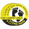 Social distancing floor decals for carpet, floor sign 6 ft. (5 pack)