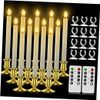 Window Candles,LED Candles with Timer Christmas Decorations 12 Pcs Gold