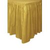 Solid Gold Plastic Rectangular Table Skirt (73cm x 4 meters) 1 Count - Easy Assembly and Reusable, Elegant & Versatile Party Decor