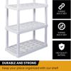 SHELF RACK 4-Shelves Freestanding Unit, Garages Closets Dorms Plastic