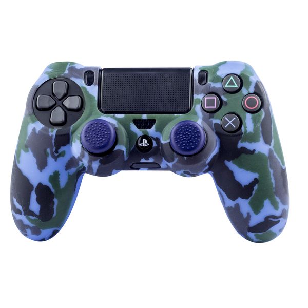 Silicone Skin + Thumb Grips Camo Navy (PS4)