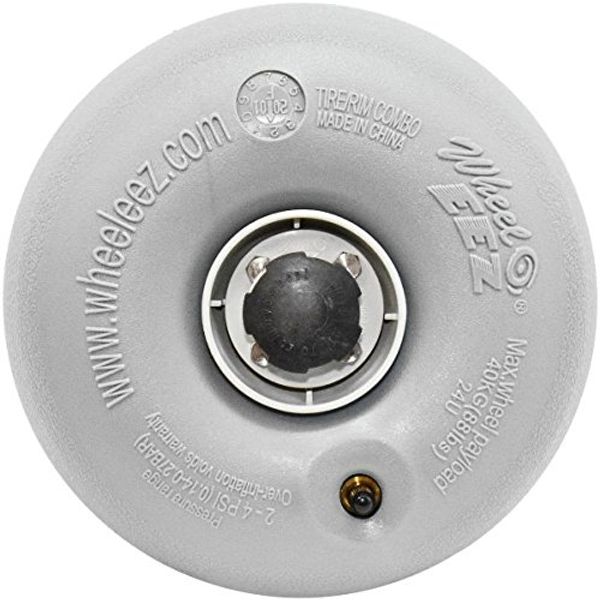 WheelEEZ 300mm Twist Lock Knob Polyurethane Balloon Beach Wheels - Grey, 55kg Load Capacity, Ideal for Fishing, Kayaking & Outdoor Sports, Offroad Multi Terrain Tyre