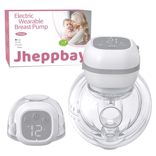 Jheppbay Double Electric Breast Pumps - 12 Levels & 3 Modes Wearable Breast Pump Electrical Hands Free BPA Free, Painless Low Noise Portable Breast Pump with 21mm/24mm Flanges