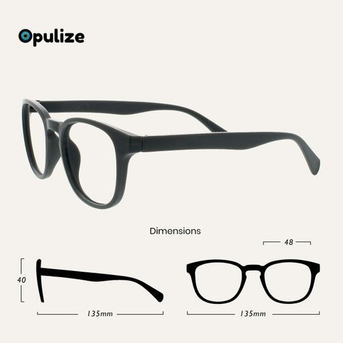 OPULIZE Pop Reading Glasses Fun Round Matt Frame Grey Spring Hinges Scratch Resistant Mens Womens R2-7 +1.50