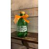 Handmade, customizable up-cycled green glass barrel solar lantern