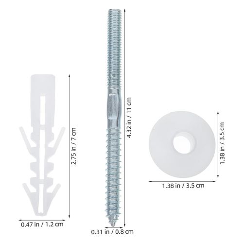 ULTECHNOVO Universal Fit Wash Basin Mounting Screws Set Screws for Bathroom Fixtures Wall-Mounted Sink Installation Kit Easy Install Nuts Washers Included