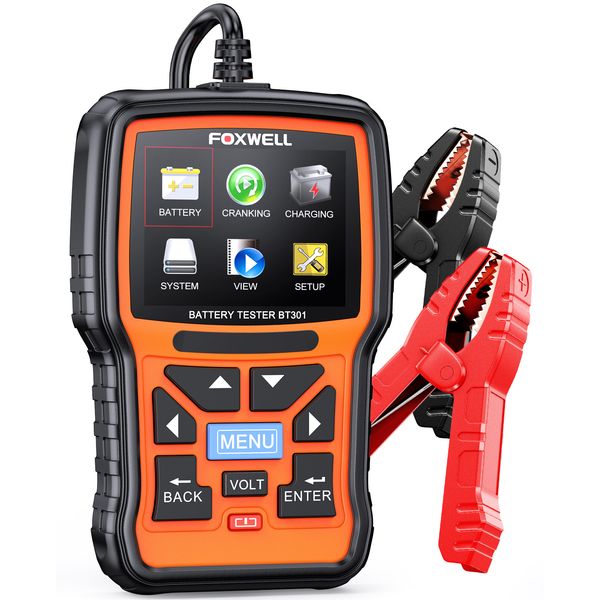 FOXWELL BT301 Battery Tester Load Drop Charging System Checker Analyzer Tool 12V