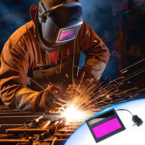 Auto Darkening Welding Lens, 4.33"x3.54" Ajustable Solar Welding Helmet Mask Lens with 2 Arc Sensor, Automation Filter Shade Eyes Goggles for Welding Helmet Lens Replacement