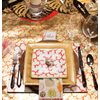 Entertaining with Caspari Square Dinner Plates, Gold Leaf/Ivory, 8-Pack