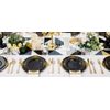 Nervure 350PCS Black Plastic Plates - Black Plastic Dinnerware Sets for 50 Gu...