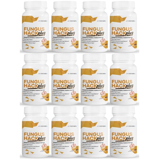 Fungus Hack Plus Probiotic Internal Fungus Fighter 12 Bottles - 720 capsules