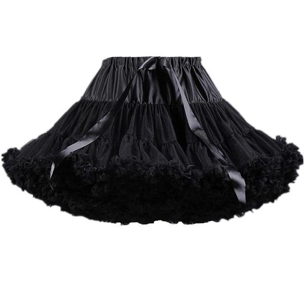 Kuroobaa Voluminous Pannier Skirt, Tutu Skirt, Tulle skirt, Petticoat Skirt, Fluffy, 15.7 inches (40 cm), Color: Black