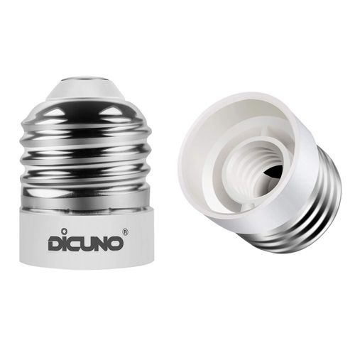 DiCUNO E26 to E12 Base Conversion Adapter, Bulb Socket, Flame Retardant Material, 200W Maximum Work Ratio, Heat Resistant to 165 Degrees, Set of 2