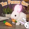 ZcrPrn Bunny Toy - Realistic Bunny With Carrot, Interactive Hopping Rabbit, 2 Pcs, Easter Gift
