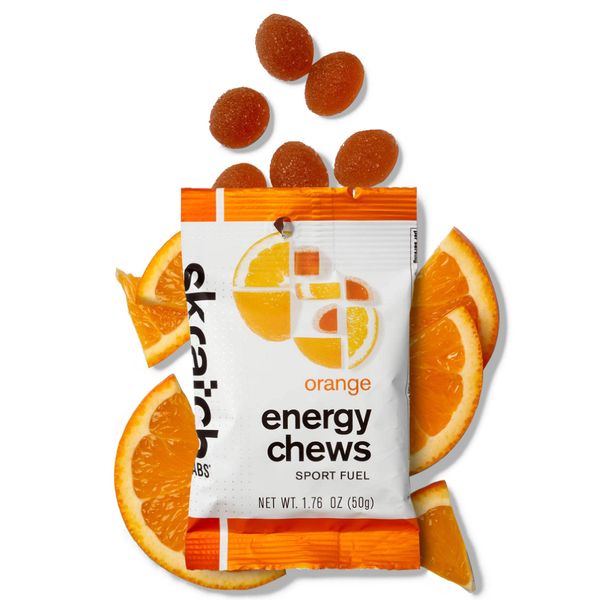 Skratch Labs Energy Chews | Energy Gummies for Running, Cycling, and Sports Preformance | Energy Gel Alternative | Orange (10 Pack) | Gluten Free, Vegan