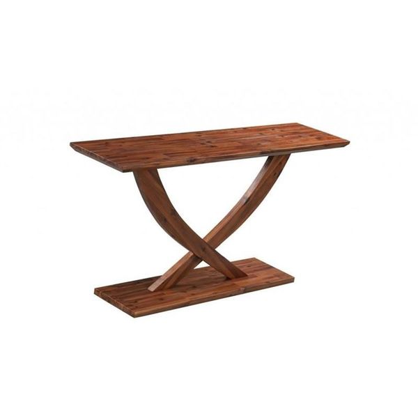 Boraam Rasmus Mid-Century Acacia Solid Wood Console Table in Warm Chestnut