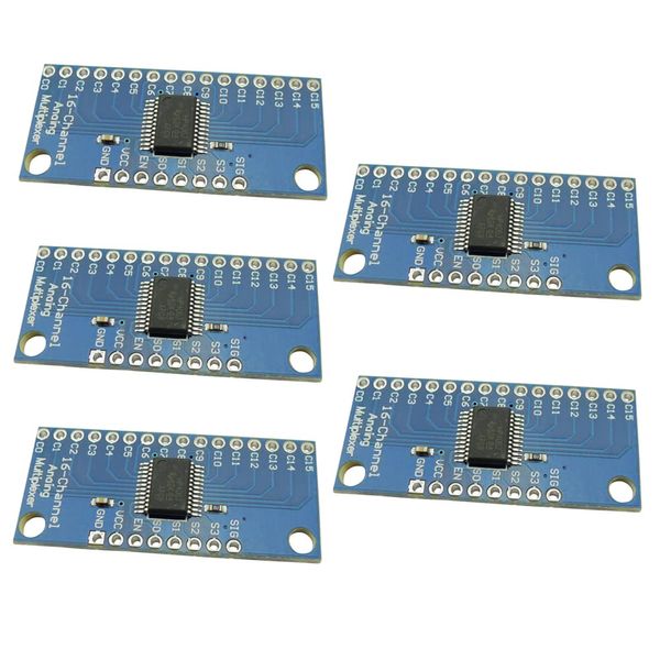 KKHMF 5pcs CD74HC4067 CMOS 16 Channel Digital Analog Multiple Breakout Module Compatible with Arduino