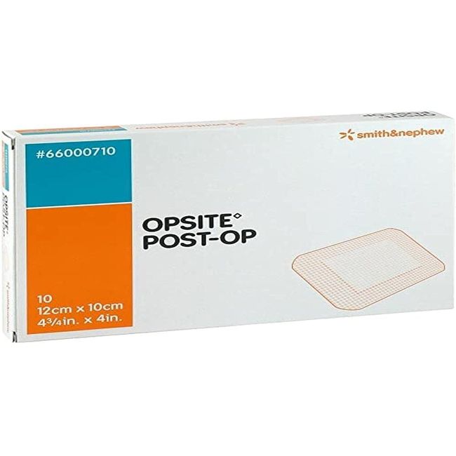 Smith & Nephew SJ66000710 Opsite Post-Op Dressing with Pad, 10cm x 12cm, Pack of 10