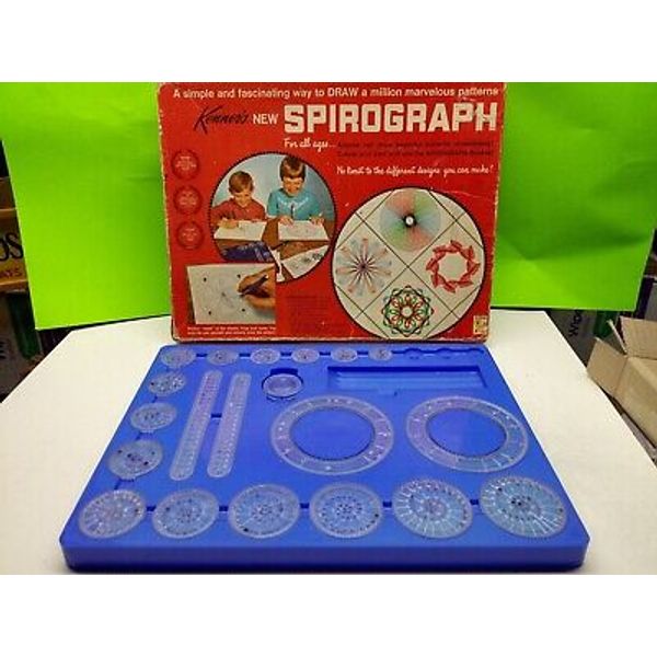 Vintage 1967 Original Kenner's Spirograph Set No. 401 missing 3 discs & pens