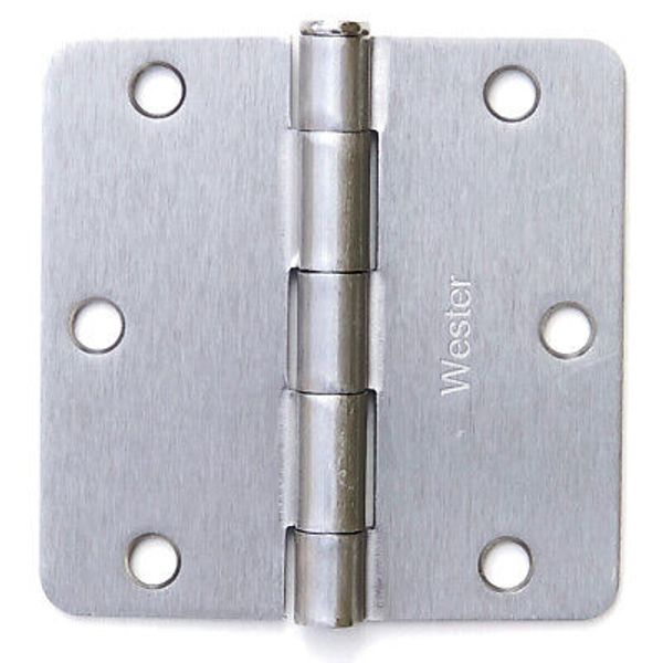 Wester (12 Pack) 3.5" Satin Nickel Interior Door Hinges with 1/4" Radius DH3514