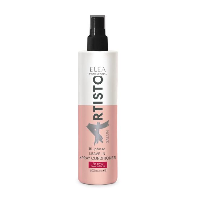 Aufbauender Zweiphasen-Spray-Conditioner für trockenes und gefärbtes Haar vor dem Föhnen Elea Professional Artisto Salon 300 ml | Bi-phase Leave in spray conditioner