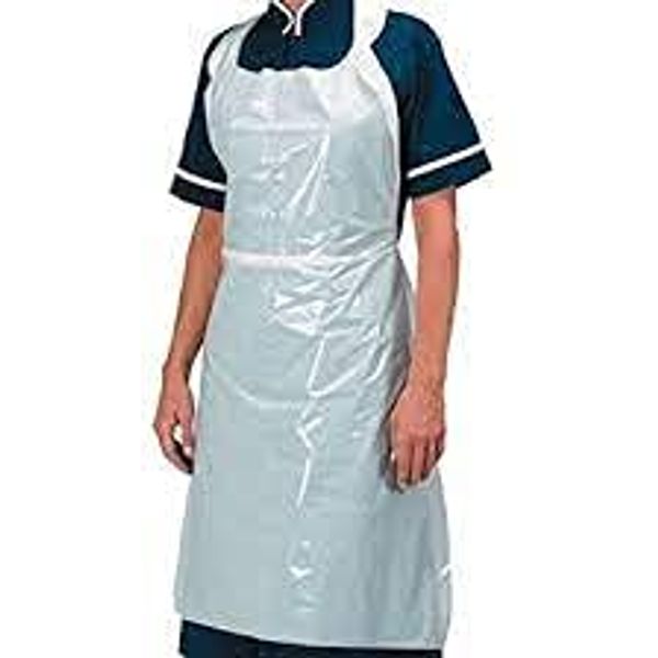 White Disposable Plastic Apron (Packet of 100)