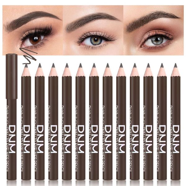 12 Pcs Brown Eyebrow Pencils Set for Women Drawing,Marking,Filling,Tattoo Makeup,Eyebrow Liners for Shapes,Dye Eyebrows Quickly,Long-Lasting & Waterproof, (brown)