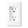 Construct Pro Single Gang Recessed Dual Power Outlet (White, ETL Listed)