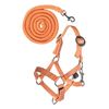HKM Hobby Horsing Headcollar Set Basic Halter and Rope for Horse (Orange)