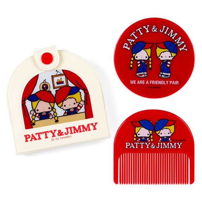 Sanrio 796034 Patti & Jimmy Mirror & Comb Set with Vinyl Case, Stylish Miscellaneous Goods, Sanrio