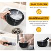 Simpa Large Solid Premium Black Granite Stone Mortar & Pestle Set - 16cm(6.3") Diameter