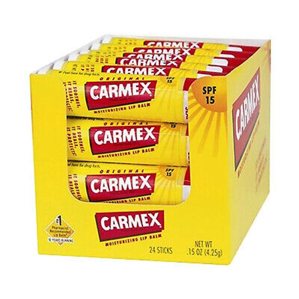 Carmex 100117 Lip Balm Stick, Orignal Flavor - Quantity 24
