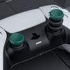 PlayRealm NO Falling Off Thumbstick Extender & Silicone Grip 2 Sets for PS5 & PS4 Controller (Turbo Green)