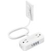 5Ft Ultra Thin Extension Cord，with 4 USB Charger (1USB C), 4 AC Outlets