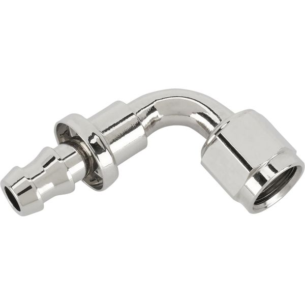 90 Degree Socketless Push-On Hose End, Nickel, -6 AN