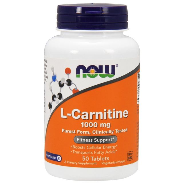 NOW Foods L-Carnitine Tartrate, 1000 mg, 50 Tablets