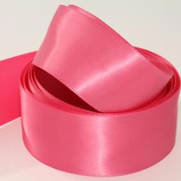 Double Faced Satin Ribbon. 7mm, 10mm, 15mm & 25mm. 58 Colours. 20m Roll (7mm, Lipstick Rose Pink Col460)