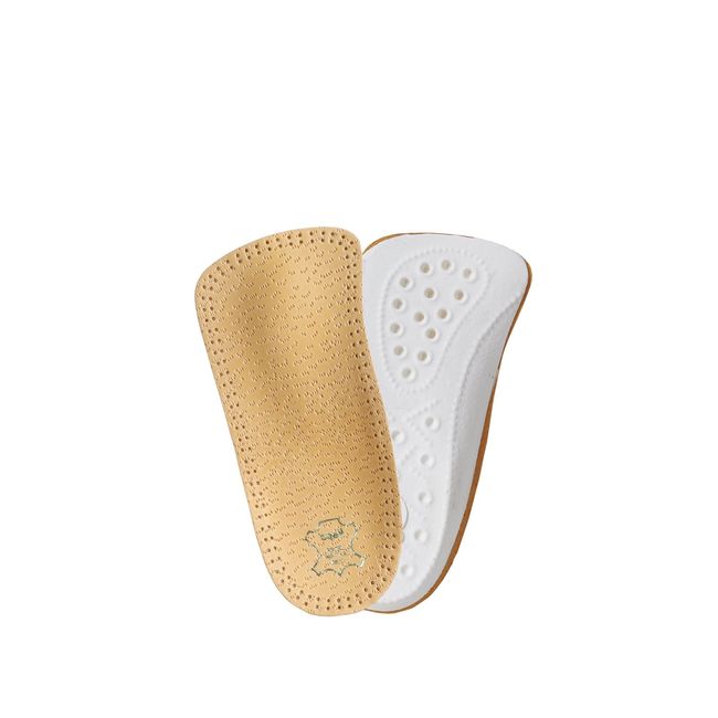 Orthotic 3/4 Leather Insoles Toe-Free with Longitudinal and Metatarsal Arch Support, Kaps Carmen (36 EUR / 3 UK Women)